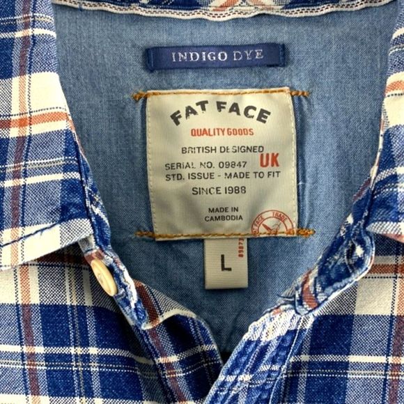 Fat Face Plaid Flannels  button down Large - Picture 5 of 6